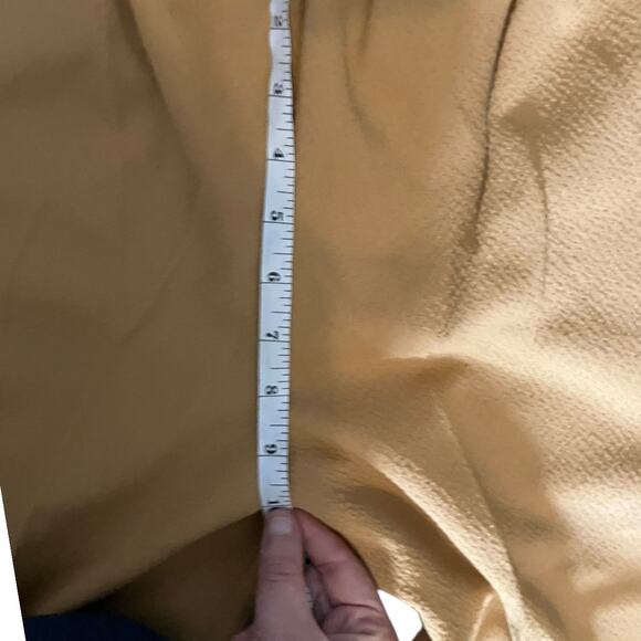 Camel Tan 70s Vintage Straight-Leg Knit Pants Retro Elastic Waist Trousers - Picture 4 of 6